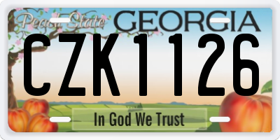 GA license plate CZK1126