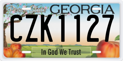 GA license plate CZK1127