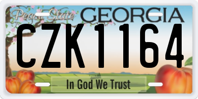 GA license plate CZK1164