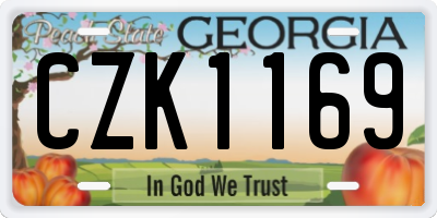 GA license plate CZK1169