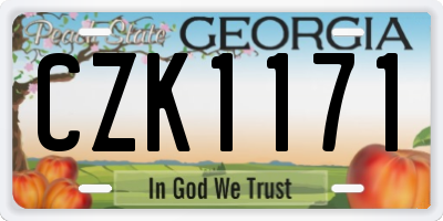 GA license plate CZK1171