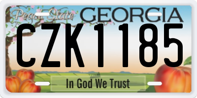 GA license plate CZK1185