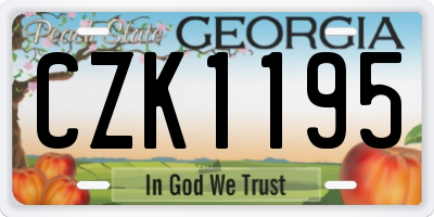 GA license plate CZK1195