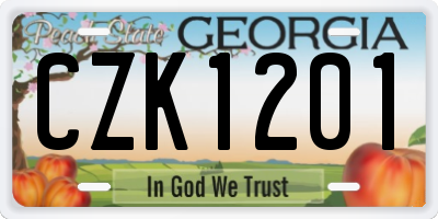 GA license plate CZK1201