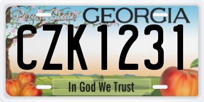 GA license plate CZK1231