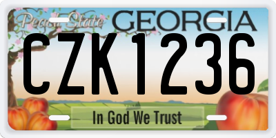 GA license plate CZK1236