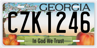 GA license plate CZK1246