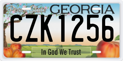 GA license plate CZK1256