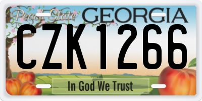 GA license plate CZK1266