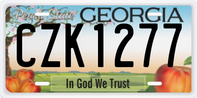 GA license plate CZK1277