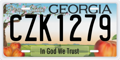 GA license plate CZK1279