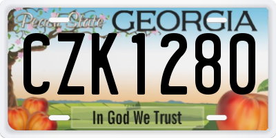 GA license plate CZK1280