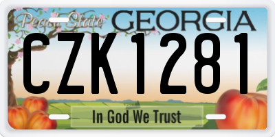 GA license plate CZK1281