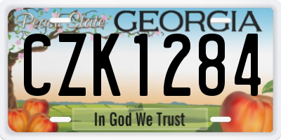GA license plate CZK1284
