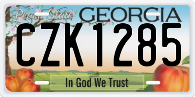 GA license plate CZK1285