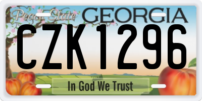 GA license plate CZK1296