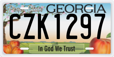 GA license plate CZK1297