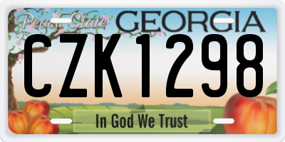 GA license plate CZK1298