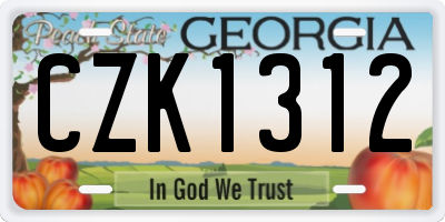 GA license plate CZK1312
