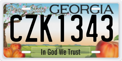 GA license plate CZK1343