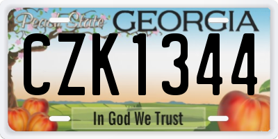 GA license plate CZK1344