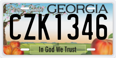 GA license plate CZK1346