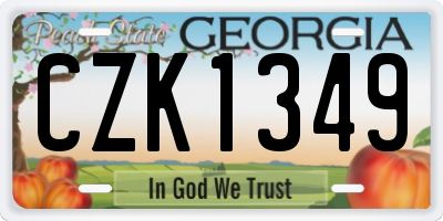 GA license plate CZK1349