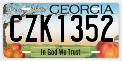 GA license plate CZK1352