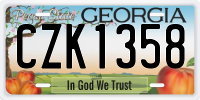 GA license plate CZK1358