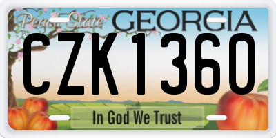 GA license plate CZK1360