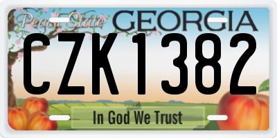 GA license plate CZK1382