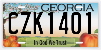 GA license plate CZK1401