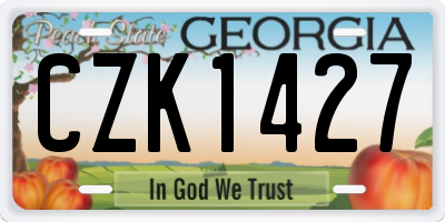 GA license plate CZK1427