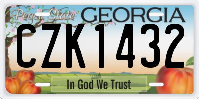 GA license plate CZK1432