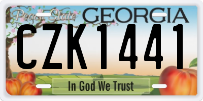 GA license plate CZK1441