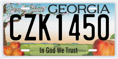 GA license plate CZK1450