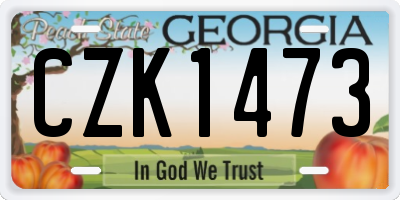 GA license plate CZK1473