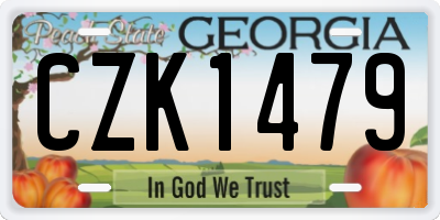 GA license plate CZK1479