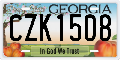 GA license plate CZK1508