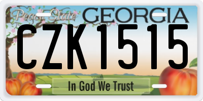 GA license plate CZK1515