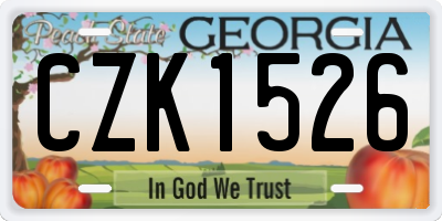 GA license plate CZK1526