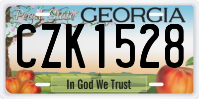 GA license plate CZK1528