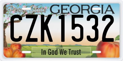 GA license plate CZK1532