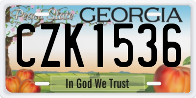 GA license plate CZK1536