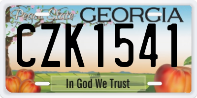 GA license plate CZK1541