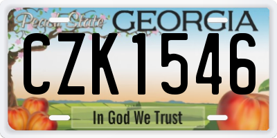 GA license plate CZK1546