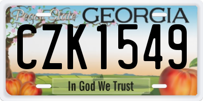 GA license plate CZK1549