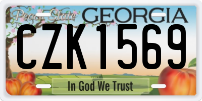 GA license plate CZK1569