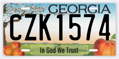 GA license plate CZK1574