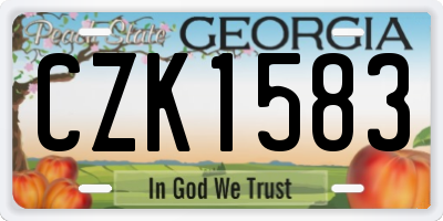 GA license plate CZK1583